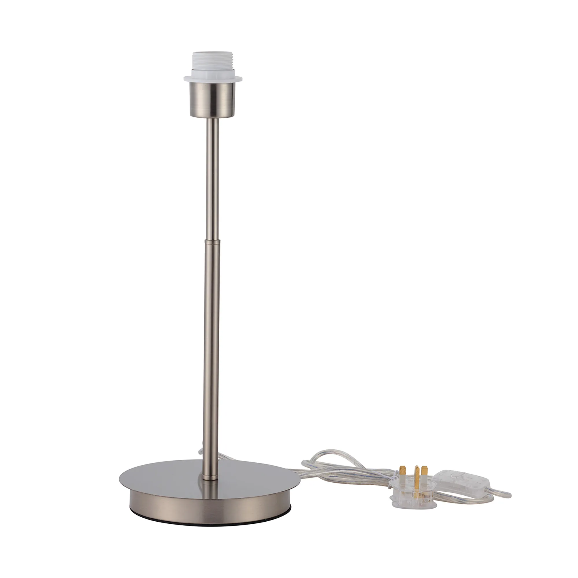 D1048SN  Carrie Satin Nickel E27 Universal Table Lamp Suitable For A Vast Selection Of Shades